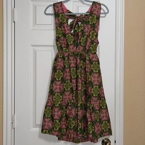 House of Harlow Linen Blend Plunge Dress